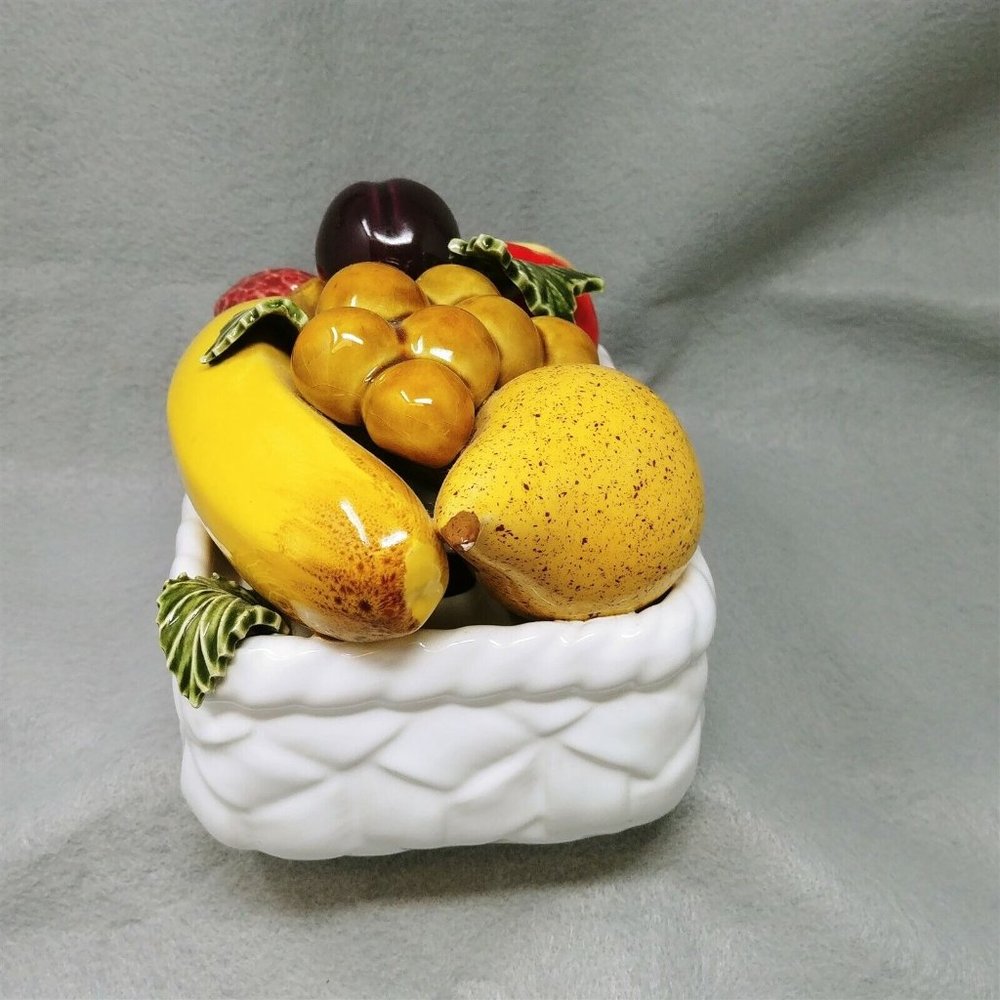 Decorative Fruit Basket Ceramic One Pc. Made in Portugal Vintage Kitchen Decor - Picture 3 of 9